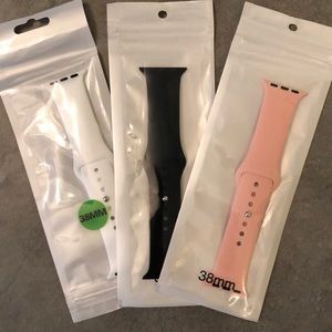 NEW set of 3 silicon apple watch bands